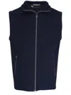 Fedeli Zip-down Vest In Blue
