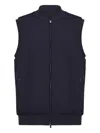 Fedeli Zip-front Raised-collar Gilet In Blue
