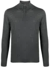 Fedeli Zip-up High-neck Jumper In Grey