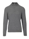 Fedeli Zip-up Polo Shirt Knitwear Grey In Gray