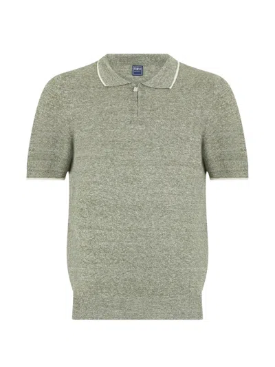 Fedeli Zip-fastening Short-sleeve Polo Shirt In Green