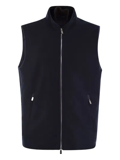 Fedeli Sleeveless Cashmere Waistcoat In Black