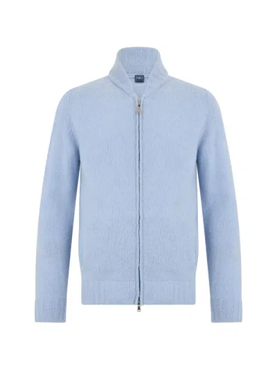 Fedeli Zip-up Cardigan In Blue