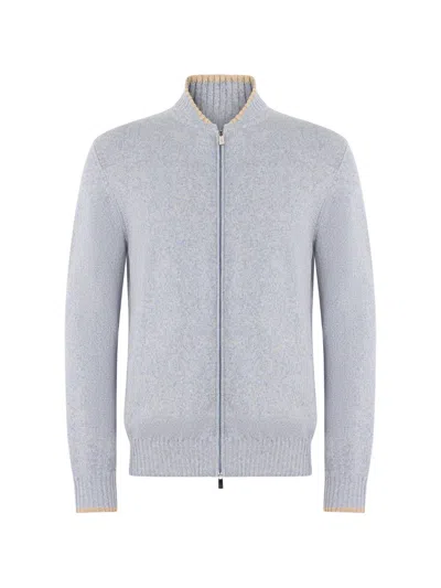 Fedeli Zip-up Cardigan In Gray