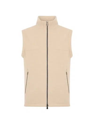 Fedeli Zip-up Cashmere Gilet In Neutral