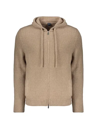 Fedeli Zip-up Cashmere Hoodie In Neutral