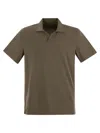 FEDELI FEDELI COTTON POLO SHIRT WITH OPEN COLLAR