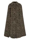 Federica Bombaci Leopard-print Buttoned Cape In Brown