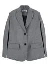 Federica Bombaci Split-sleeve Wool Jacket In Gray