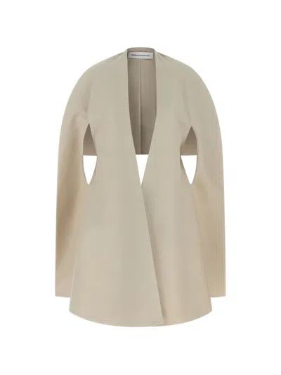Federica Bonifaci Asymmetrical Cape Capes Gray In Brown