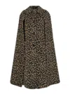 Federica Bonifaci Brown Coat With Wide Collar And All-over Leopard Print In Wool Blend Woman In Brown
