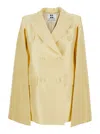 Federica Bonifaci Double-breasted Cape Jacket With Subtle Sheen In Neutrals