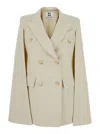 Federica Bonifaci Double-breasted Cape-style Jacket In Neutrals