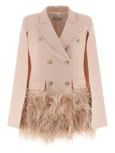 FEDERICA BONIFACI FEATHER DOUBLE-BREASTED BLAZER