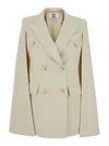 Federica Bonifaci Double-breasted Cape-style Jacket In White