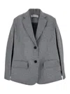 Federica Bonifaci Grey Single-breasted Jacket With Notched Revers In Wool Blend Woman In Gray
