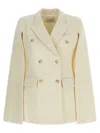 Federica Bonifaci White Double-breasted Coat With Peak Revers In Neutral