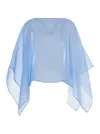 Federica Bonifaci Light-blue Cape With Long Wide Sleeves And Finishes On The Edges In Silk Woman In Blue
