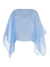 Federica Bonifaci Light-blue Cape With Long Wide Sleeves And Finishes On The Edges In Silk Woman In Blue