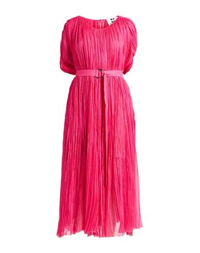 Federica Bonifaci Woman Maxi Dress Fuchsia Size S Silk In Pink