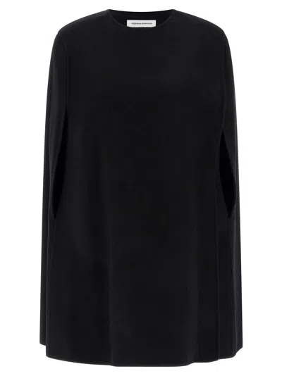 FEDERICA BONIFACI WRAP CAPE CAPES BLACK