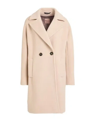 Federica Garoni Collection Woman Coat Beige Size 8 Polyester, Viscose