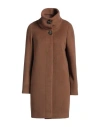 Federica Garoni Collection Woman Coat Brown Size 10 Polyester, Viscose In Brown