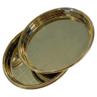 Pre-owned Federica Paoli Handcrafted Brass Coasters Set Of 24 By , Italian Design In Brown