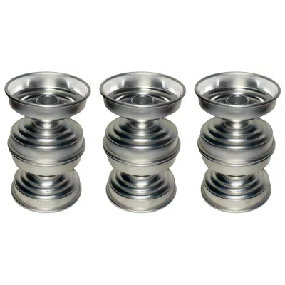 Pre-owned Federica Paoli Set Of 3 Silver Plated Brass Candleholders By