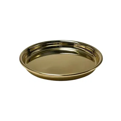 Pre-owned Federica Paoli Set Of 6 Brushed Brass Coasters By , Italian Design, New In Brown