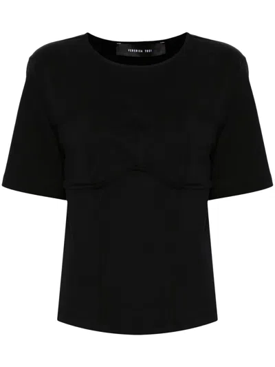 Federica Tosi Woman T-shirt Black Size 8 Cotton