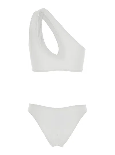 Federica Tosi White One-shoulder Bikini With Tie Detail