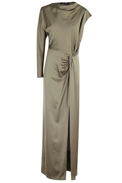 Federica Tosi One-shoulder Draped Maxi Dress In Gray