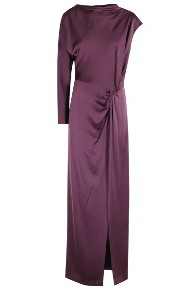 Federica Tosi Abito Lungo Con Spacco In Purple