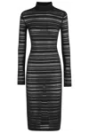 Federica Tosi Abito Midi Viscosa Con Trasparenze Dresses Black In Multi