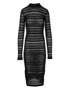 Federica Tosi Abito Midi Viscosa Con Trasparenze Dresses Black In Black