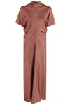 Federica Tosi Draped Haute Couture Midi Dress In Brown