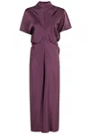 Federica Tosi Eggplant Long Dress With High Neck In Purple