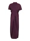 Federica Tosi Eggplant Long Dress With High Neck In Purple