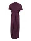 Federica Tosi Eggplant Long Dress With High Neck In Purple
