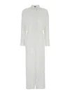 Federica Tosi White Long Shirt With Pointed Collar And Metallic Details On The Cuffs In White