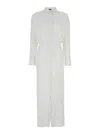 Federica Tosi White Long Shirt With Pointed Collar And Metallic Details On The Cuffs In White