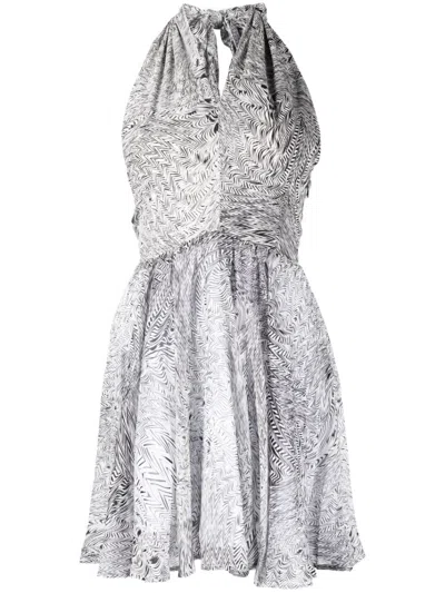 Federica Tosi Abstract-print Silk Dress In White