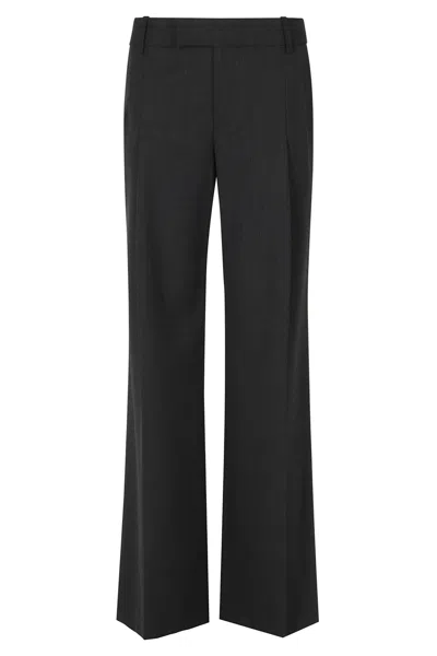 Federica Tosi Anthracite Frescolana Darts Straight-leg Polyester-blend Pants In Black
