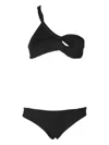 Federica Tosi Twisted Bandeau Black Bikini In Black