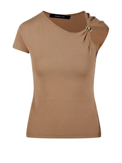 Federica Tosi Asymmetric-detail Top In Beige