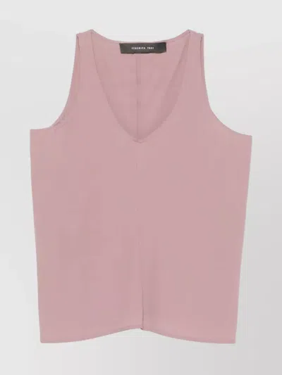 Federica Tosi Asymmetric V-neck Sleeveless Top In Multicolor