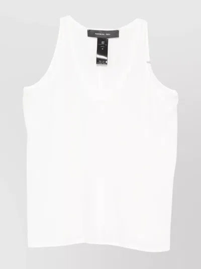 Federica Tosi Asymmetric V-neck Sleeveless Top In White