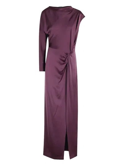 Federica Tosi Asymmetrical Draped Dress In Purple
