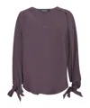 Federica Tosi Ballon-sleeve Cut-out Blouse In Purple